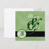 FOREST GREEN Monogram Wedding Einladung (Vorne/Hinten)