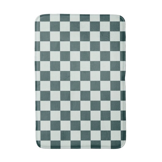 Forest green moss checkerboard pattern badematte (Vorderseite Vertikal)