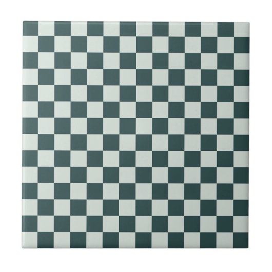 Forest green moss checkerboard pattern fliese (Vorderseite)