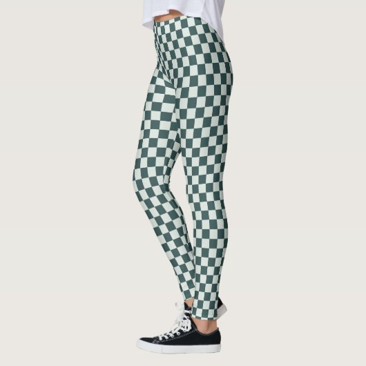 Forest green moss checkerboard pattern leggings (Links)