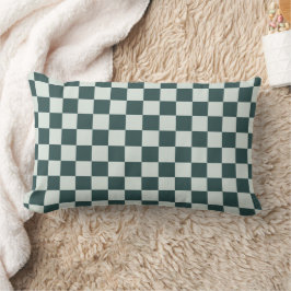 Forest green moss checkerboard pattern lendenkissen