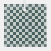 Forest green moss checkerboard pattern ornament aus glas (Vorderseite)