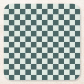Forest green moss checkerboard pattern rechteckiger pappuntersetzer (Vorderseite)