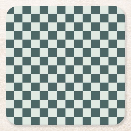Forest green moss checkerboard pattern rechteckiger pappuntersetzer (Vorderseite)