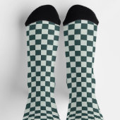 Forest green moss checkerboard pattern socken (Oben)