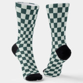 Forest green moss checkerboard pattern socken (Gewinkelt)
