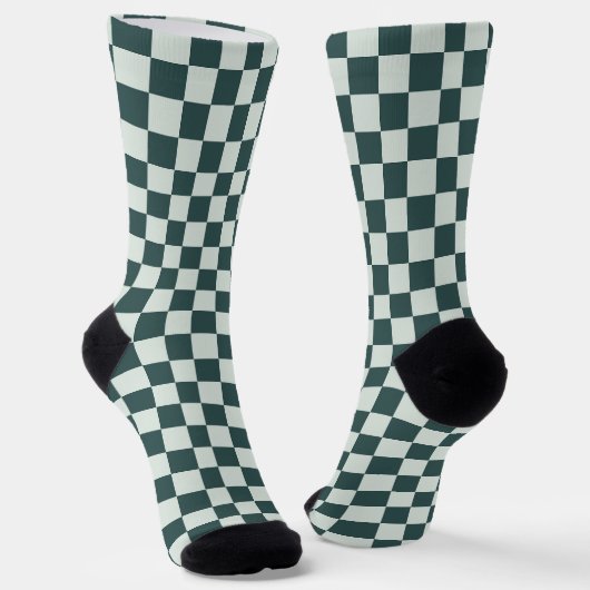 Forest green moss checkerboard pattern socken (Gewinkelt)