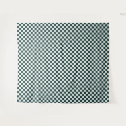 Forest green moss checkerboard pattern wandteppich (Vorderseite (Horizontal))
