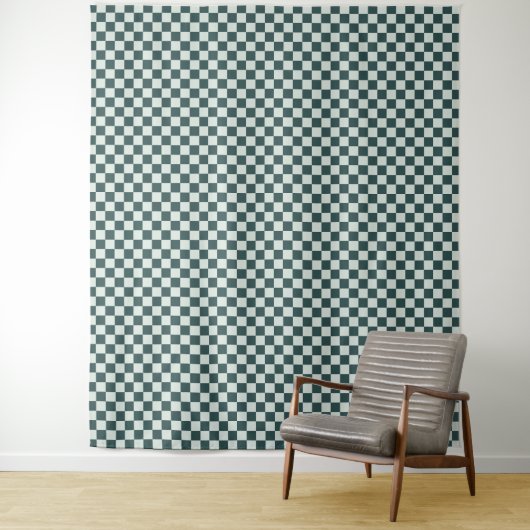 Forest green moss checkerboard pattern wandteppich (Beispiel)