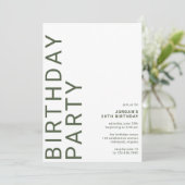 Forest Green Moss | Fett Typografie einfach jedes Einladung (Stehend Vorderseite)