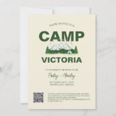 Forest Green Mountain Camp Bachelorette Einladung (Vorderseite)