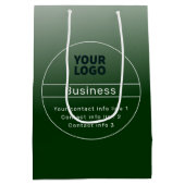 Forest Green Ombre & Business etc. Kontaktinformat Mittlere Geschenktüte (Rückseite)