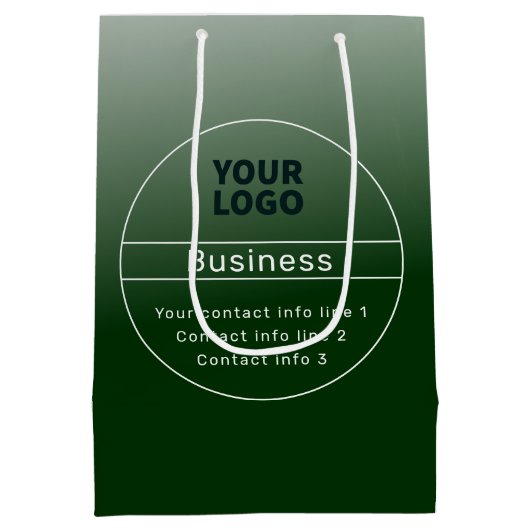Forest Green Ombre & Business etc. Kontaktinformat Mittlere Geschenktüte (Rückseite)