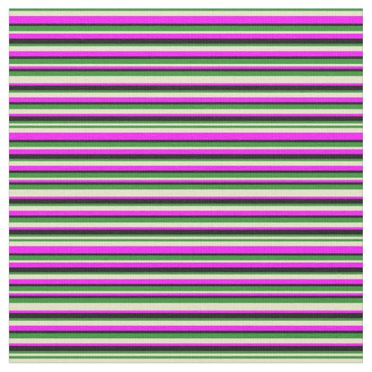 Forest Green, Pale Goldenrod, Fuchsia und Black Stoff (Nahaufnahme)