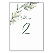 Forest Green Pink Leaf Tischnummer Card 2 (Vorderseite)