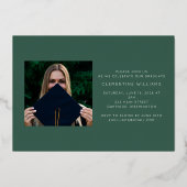 Forest Green Pressed Foil Grad Block Abschluss Folieneinladung (Rückseite)