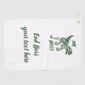 Forest Green Raptor Ancient Dinosaur Terror Golfhandtuch (Horizontal)