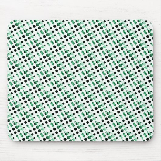 Forest Green Retro Bubbles Mousepad (Vorne)