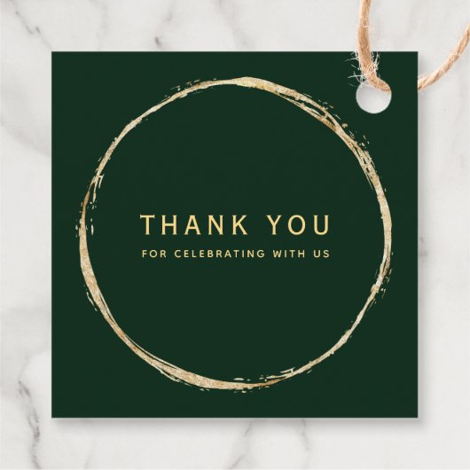 Forest Green Rustic Gold Circle Hochzeit Vielen Da Geschenkanhänger (Rückseite)