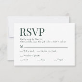 Forest Green Scan QR Code Wahl Hochzeit RSVP Karte (Vorderseite)