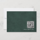 Forest Green Scan QR Code Wahl Hochzeit RSVP Karte (Rückseite)