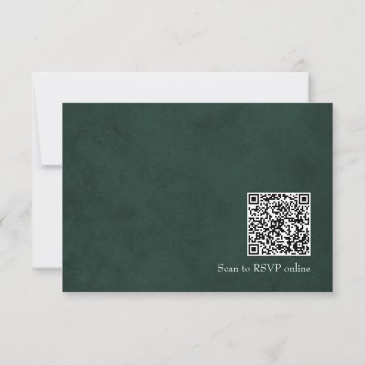 Forest Green Scan QR Code Wahl Hochzeit RSVP Karte (Rückseite)
