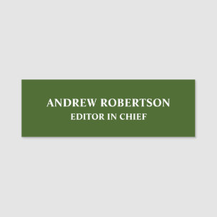 Forest Green Schlicht Elegant Minimalistisch Einfa Namensschild