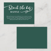 Forest Green Script Stock the bar Bridal Shower  Begleitkarte (Vorne/Hinten)