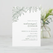 Forest Green Simple Botanic Probe Dinner Einladung (Stehend Vorderseite)
