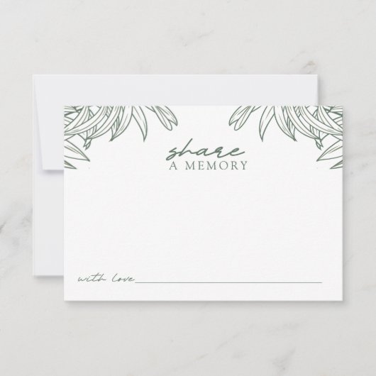 Forest Green Simple Botanic Share A Memory Dankeskarte (Vorderseite)