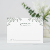 Forest Green Simple Botanic Share A Memory Dankeskarte (Stehend Vorderseite)