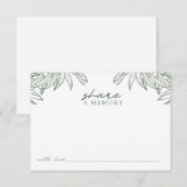 Forest Green Simple Botanic Share A Memory Dankeskarte (Vorne/Hinten)