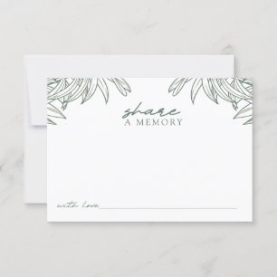 Forest Green Simple Botanic Share A Memory Dankeskarte