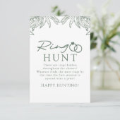 Forest Green Simple Botanring Hunt Bridal Begleitkarte (Stehend Vorderseite)