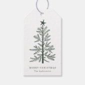 Forest Green Simple Christmas Pine Tree Geschenkanhänger (Vorderseite)
