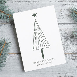 Forest Green Simple Christmas Tree Foto Flat Feiertagskarte