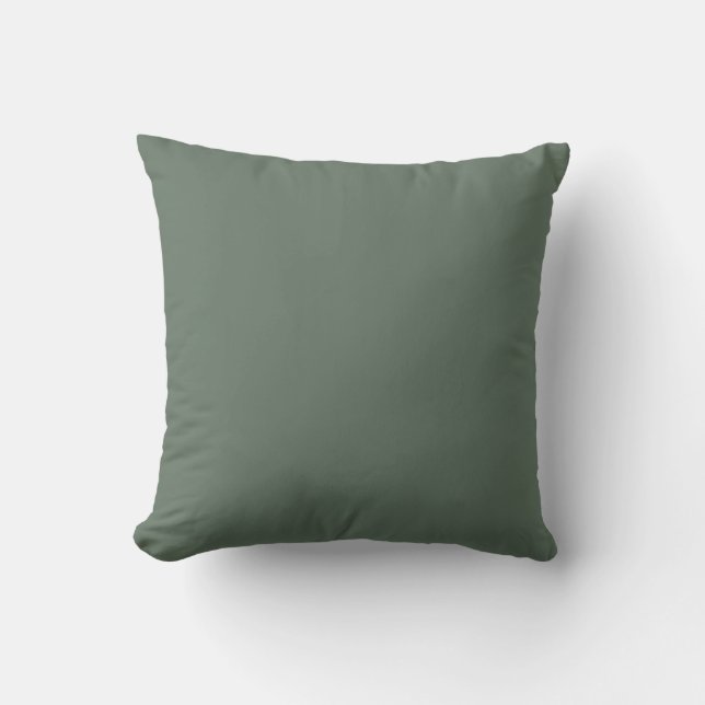 Forest Green Solid Color Boho Chic Kissen (Vorderseite)