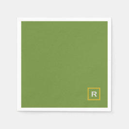 Forest Green Solid Color Classic Schlichte erste Serviette