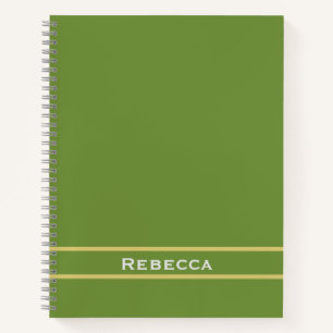 Forest Green Solid Color Schlicht Monogram Notizblock