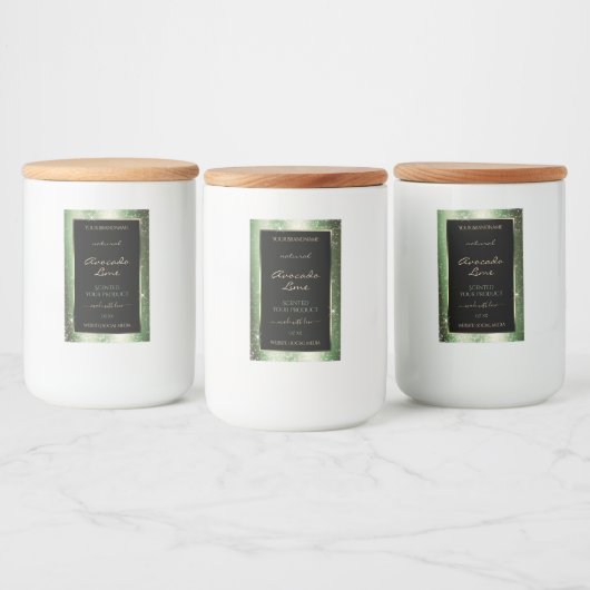 Forest Green Sparkle Glitzer Frame Product Label Lebensmitteletikett (Flaschen)