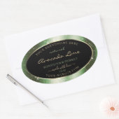 Forest Green Sparkle Glitzer Frame Product Label Ovaler Aufkleber (Umschlag)