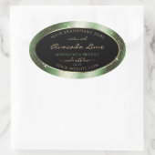 Forest Green Sparkle Glitzer Frame Product Label Ovaler Aufkleber (Tasche)