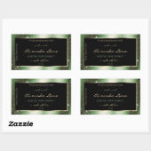 Forest Green Sparkle Glitzer Frame Product Label Rechteckiger Aufkleber (Blatt)