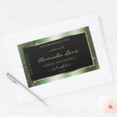 Forest Green Sparkle Glitzer Frame Product Label Rechteckiger Aufkleber (Umschlag)