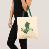Forest Green Staat New Jersey Shape Tote Bag Tragetasche (Vorderseite (Produkt))