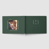 Forest Green Stack Initials Monogram Wedding Gästebuch (Voll)
