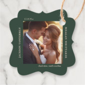 Forest Green Stack Initials Monogram Wedding Geschenkanhänger (Rückseite)