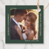 Forest Green Stack Initials Monogram Wedding Geschenkanhänger (Rückseite)