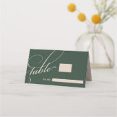 Forest Green Stack Initials Monogram Wedding Platzkarte (Vorderseite)