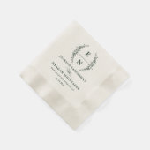Forest Green Stack Initials Monogram Wedding Serviette (Ecke)